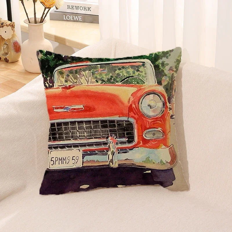 Cushion Cover Watercolor Car Pillow Room Decor Case