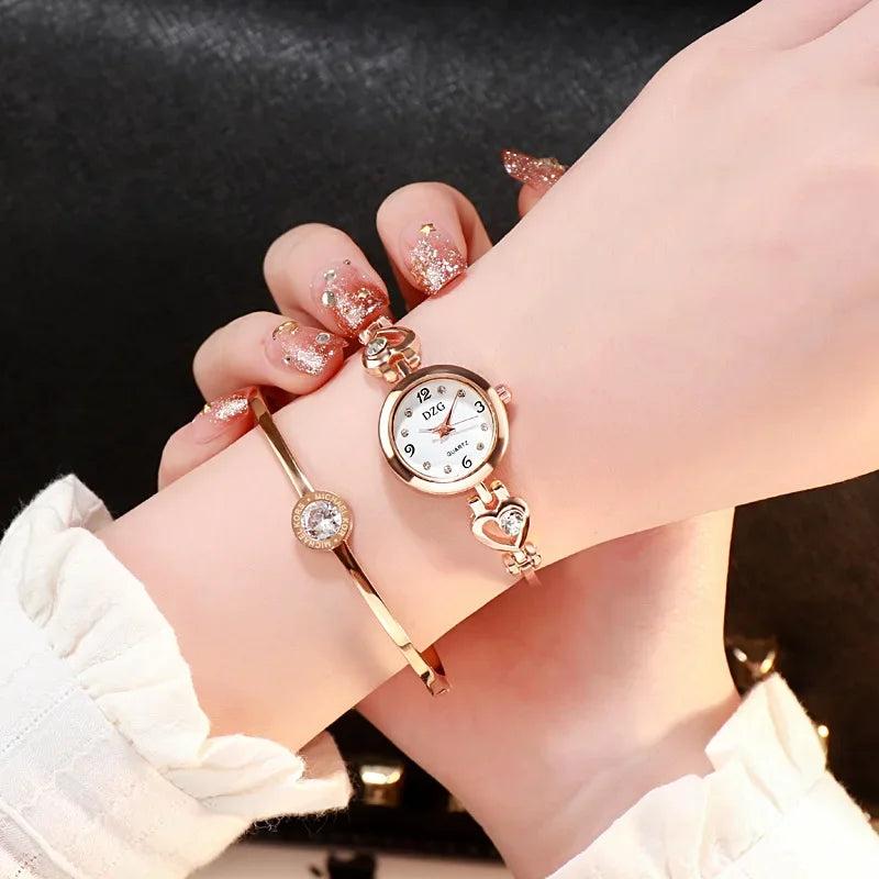 Fashion Women Heart Bracelet Watch Gold Quartz Watches for Women Wristwatch Casual Bracelet Watch Gifts Accessories Reloj Montre