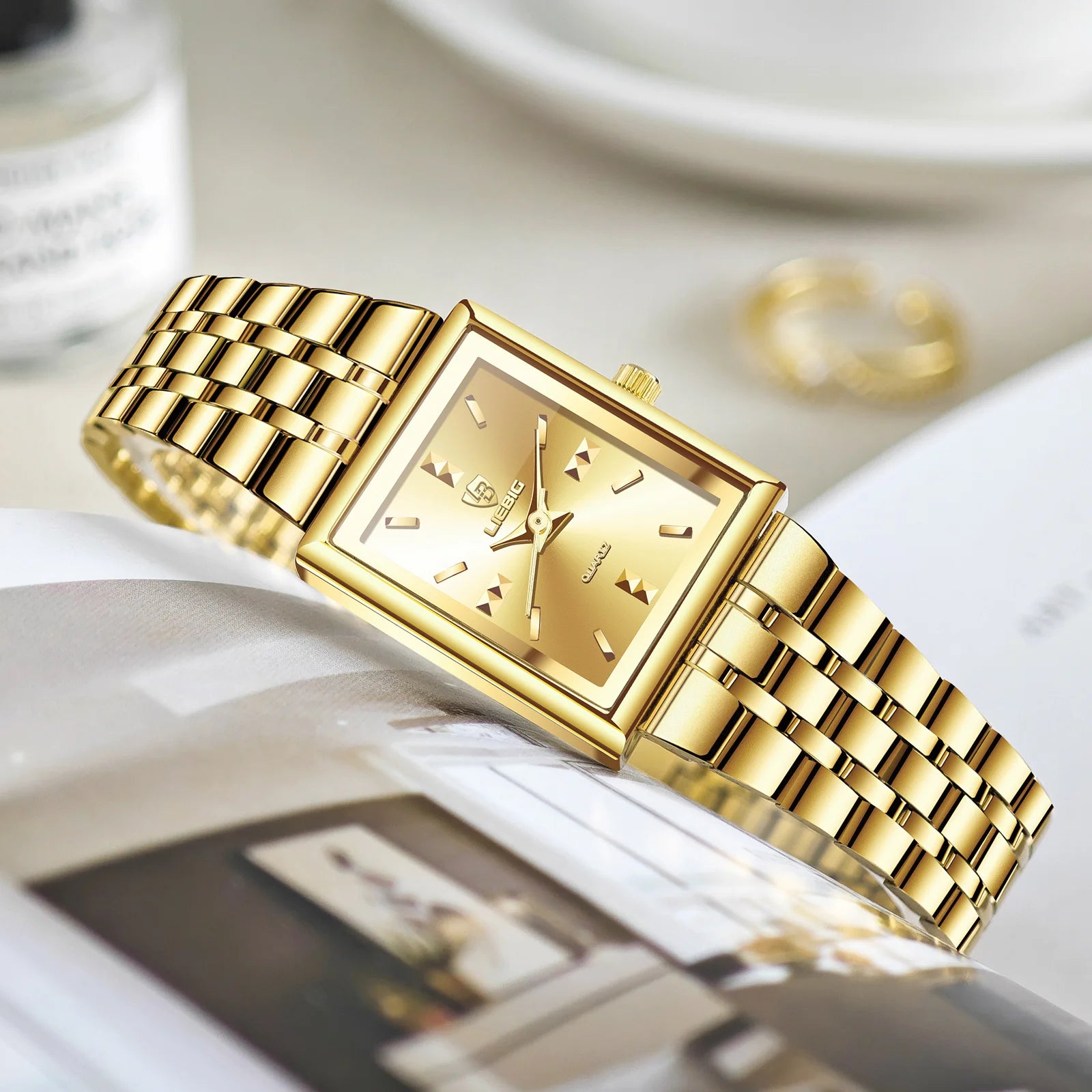 LIEBIG Ladies Watch Luxury Elegant Simple Quartz Wristwatches Fashion Automatic Women's Watches Stainless Steel Strap Time Watch