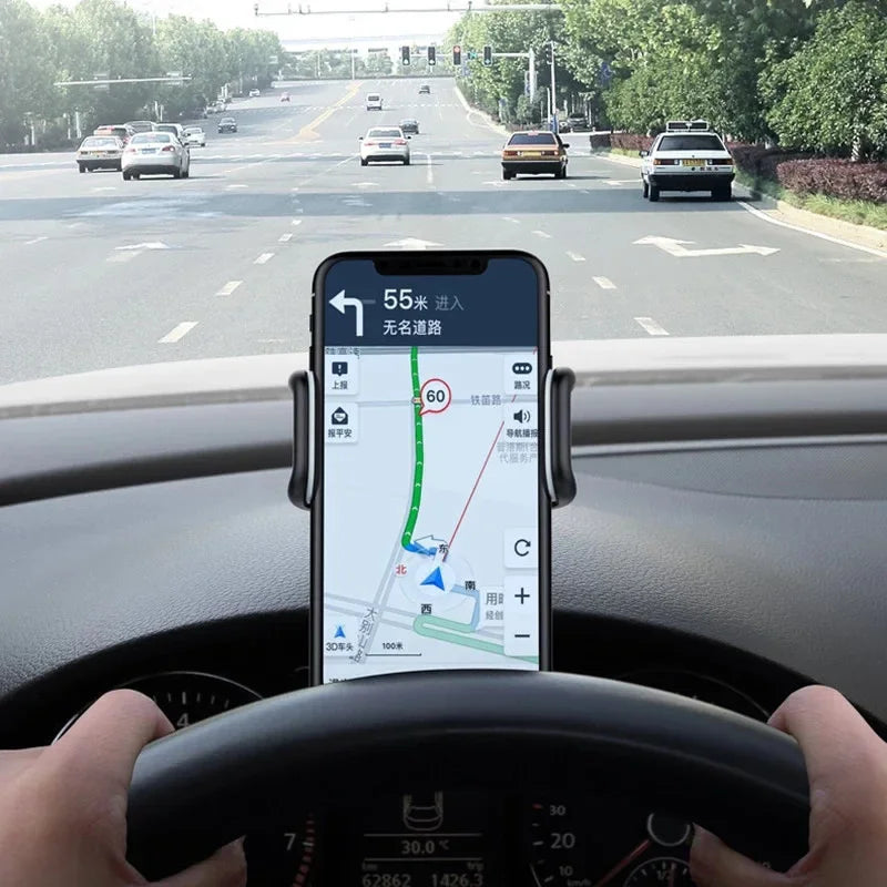 Soporte para teléfono de coche giratorio 360°, soporte universal para celular, soporte para salpicadero de coche con agarre automático, soporte fijo para teléfono móvil