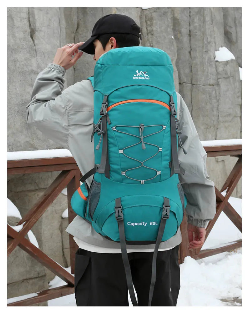 Mochila de senderismo, bolsa de camping, montañismo con funda impermeable para lluvia, mochila de día para hombres y mujeres, mochila de viaje al aire libre, pesca