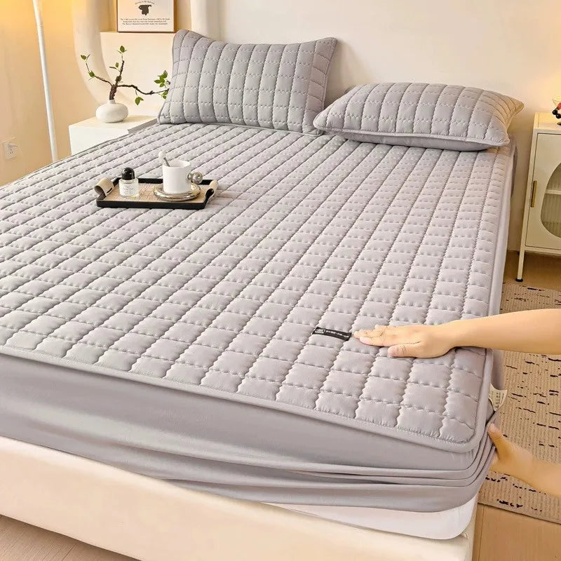Waterproof Thickened Mattress Pad Protector Adjustable Durable Fitted Sheet Bed Covers Anti-mite Non-slip Bedspreads 150/160x200