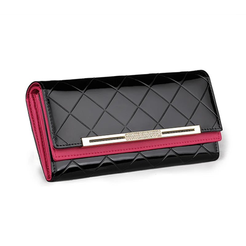 Cartera de cuero genuino de lujo para mujer