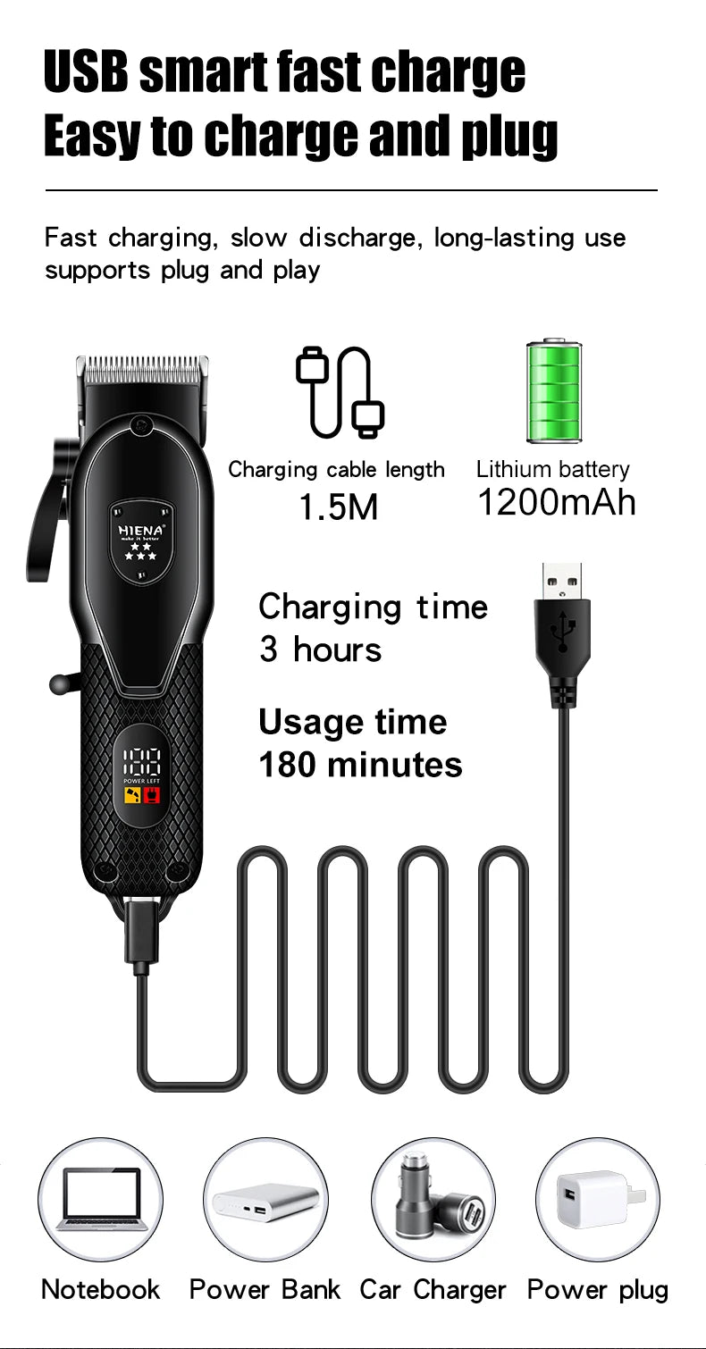 máquina cortapelos, cortadora de pelo profesional, recortadora de barba para barbería, afeitadora eléctrica para hombre, electrodoméstico