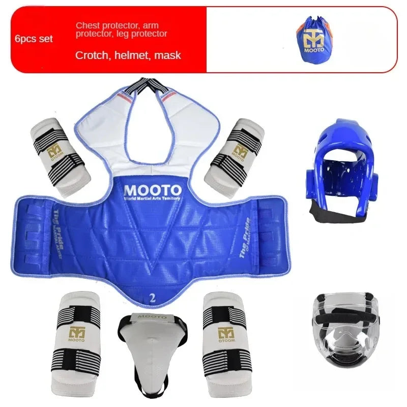 Équipement de protection pour enfants, boxe, taekwondo, équipement de combat réel, ensemble complet, épais, compétition, arts martiaux, combat, protection