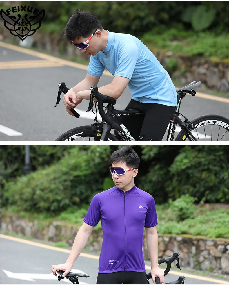 Maillot de Ciclismo para Hombre Transpirable Ropa de Bicicleta Sólido con Bolsillos Camiseta Superior de Ciclismo para Hombres Ropa de Ciclismo de Montaña