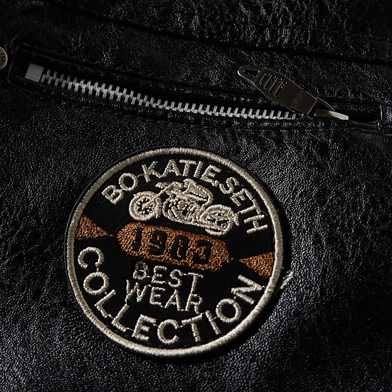 Veste de moto en cuir PU pour homme, coupe-vent, rembourrée, polaire, col montant, style décontracté