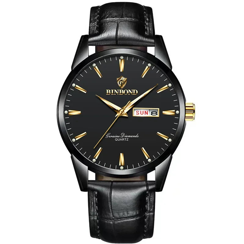 Hombre Reloj Superior Marca de Lujo Reloj de Pareja para Mujer Hombre Reloj Impermeable Calendario Masculino Relojes de Pulsera de Cuarzo Correa de Cuero Señoras