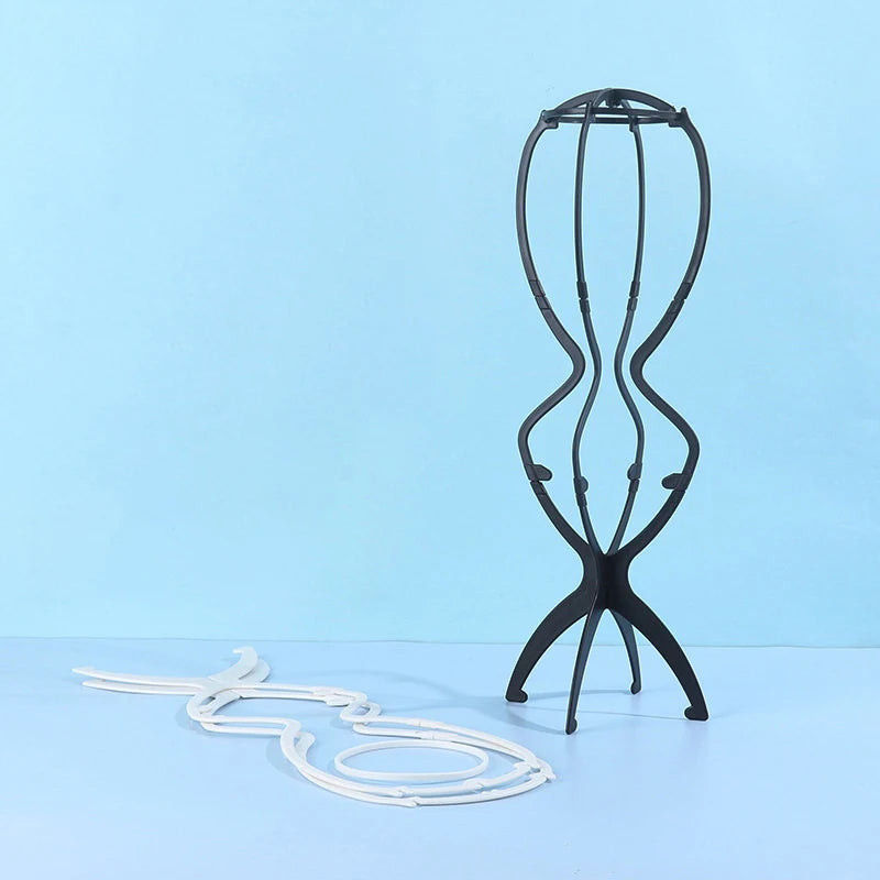 1PCS Collapsible Wig Stand 20 Inch Durable Wig Holder Portable Travel Wig Display Stand For Styling Long Wigs Women Hair Tool