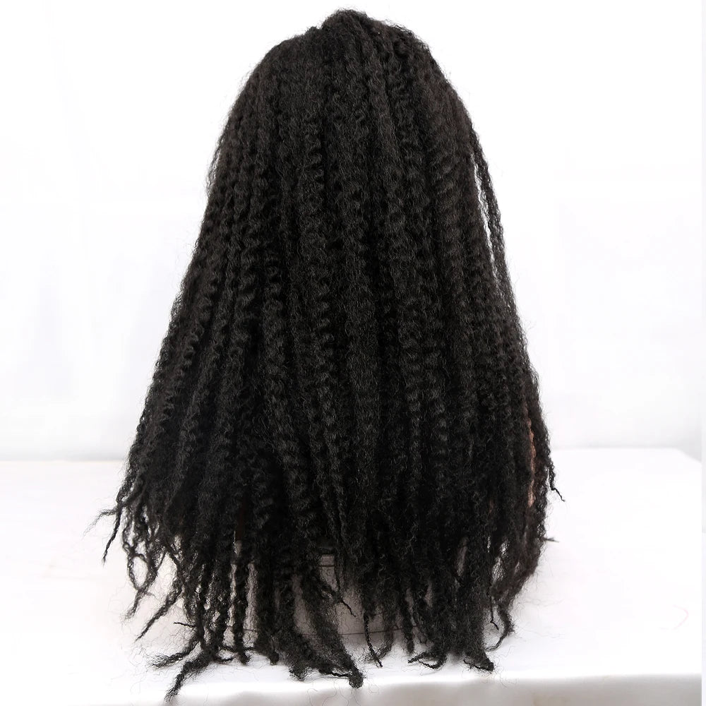 Peluca de pelo trenzado Marley de 18 pulgadas, sintética, tipo rastas Marley, suave, afro, con trenzas rizadas naturales para mujeres
