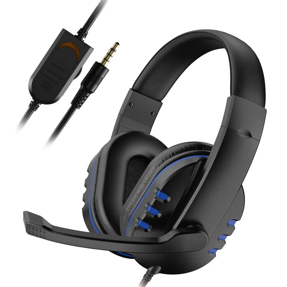 Auriculares de juego con cable de 3,5 mm, cascos de juego con cancelación de ruido, auriculares con micrófono y control de volumen para PS4 Play Station 4 PC