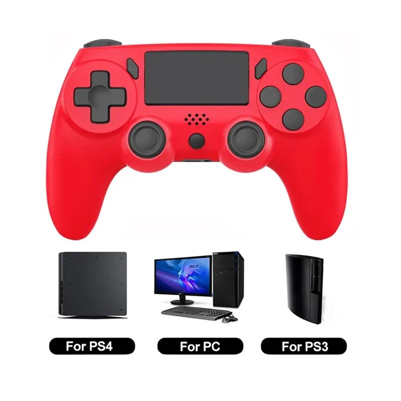 Mando inalámbrico GAMINJA con giroscopios de seis ejes, controlador de juego de doble vibración para PS4, PS3, consola de juegos, Windows 7, 8, 10, PC Joystick