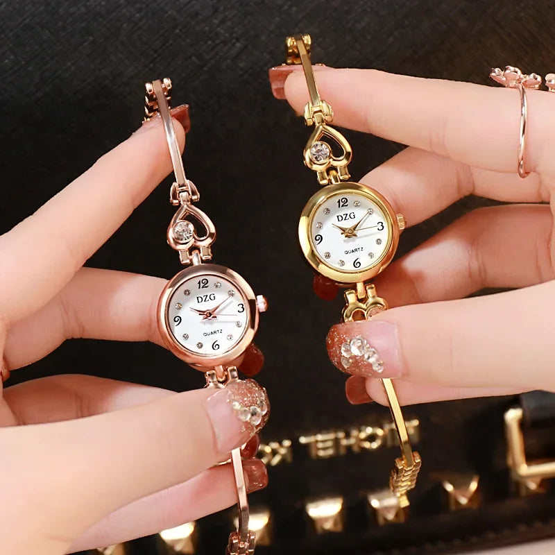 Fashion Women Heart Bracelet Watch Gold Quartz Watches for Women Wristwatch Casual Bracelet Watch Gifts Accessories Reloj Montre