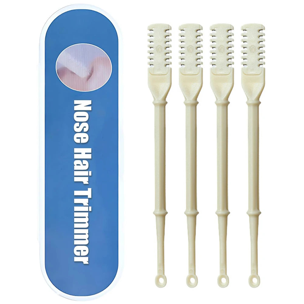 4Pcs Nasal Hair Cutter Nose Hair Trimmer 2-in-1 Manual Nostril Hair Removal Tool Double Sided Blade Hair Removal Accessory