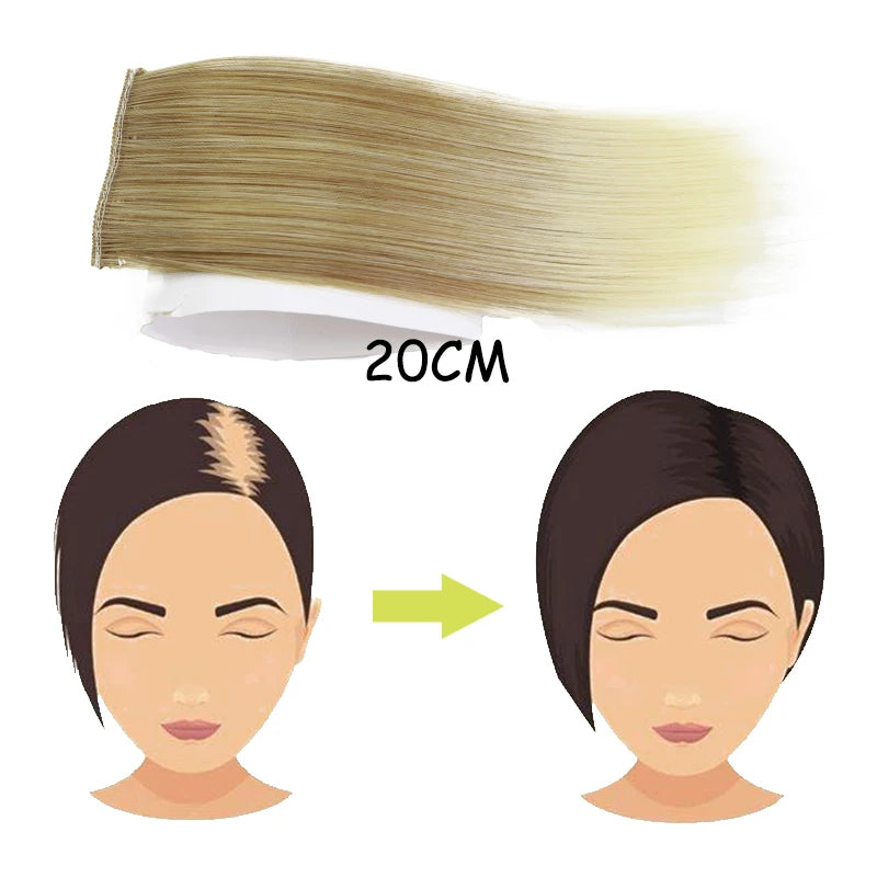 AZQUEEN Almohadillas de cabello sintético invisibles sin costuras con clip de una pieza para aumentar el volumen del cabello, extensiones de cabello, cubrepelo superior lateral