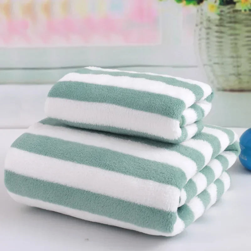 Bath Towel for Adults, Large Beach Cloth, Absorbent Quick Drying, Spa Body Wrap, Face Hair Shower Towels, 2Pcs 70x140cm 35x75cm