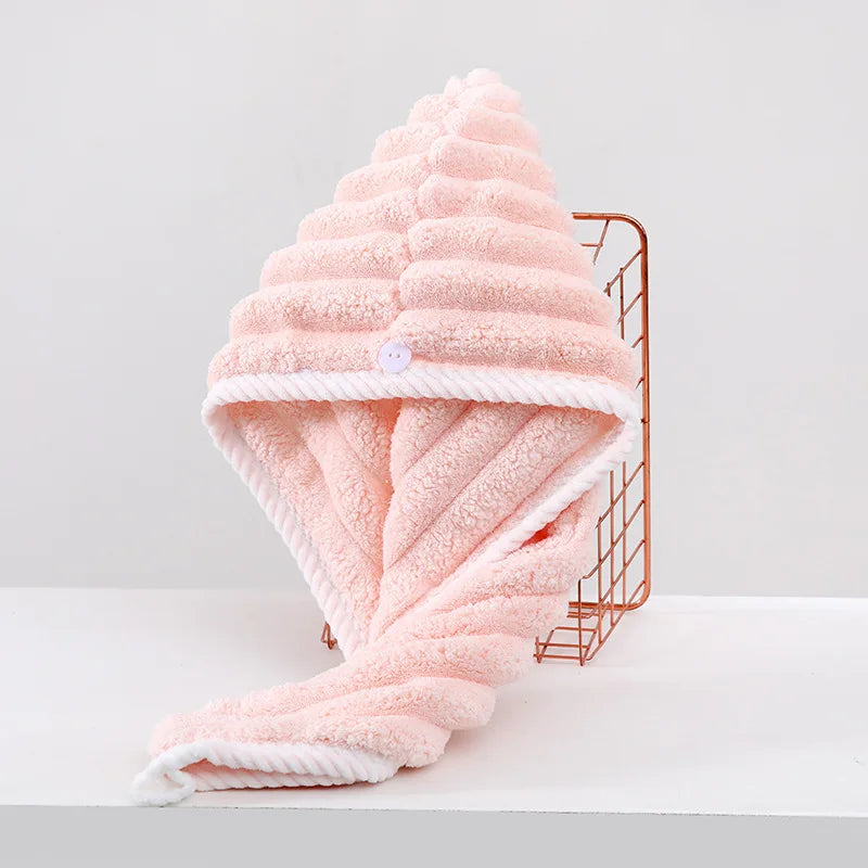 Gorro para el pelo seco para mujeres, pañuelo engrosado y súper absorbente para secar el pelo, gorro de secado rápido, toalla para el pelo seco