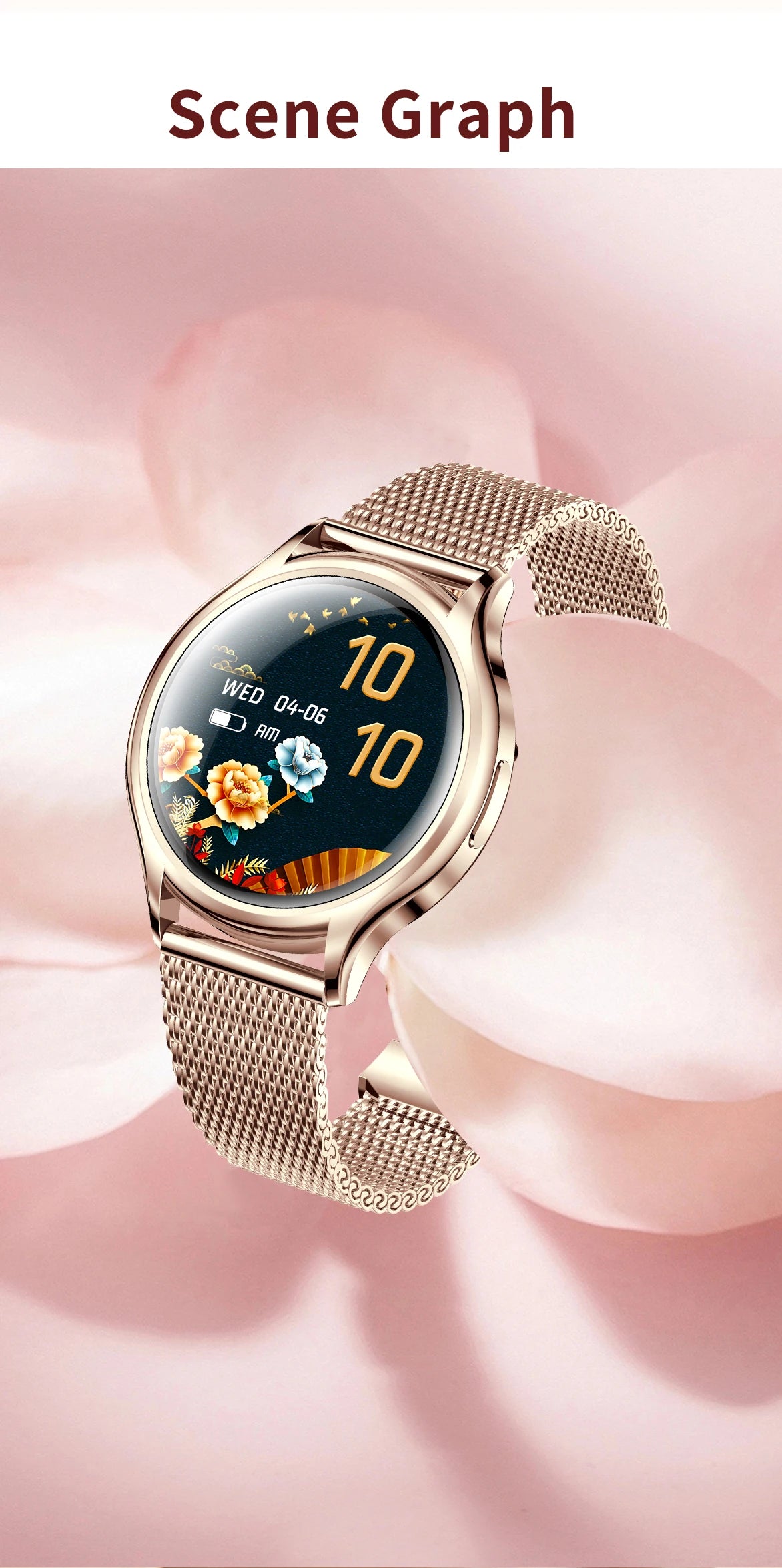Reloj inteligente para mujer, pantalla HD de 1.27 pulgadas, monitor de salud, asistente de voz con IA, llamadas Bluetooth, control de música, esferas personalizadas, Smartwatch