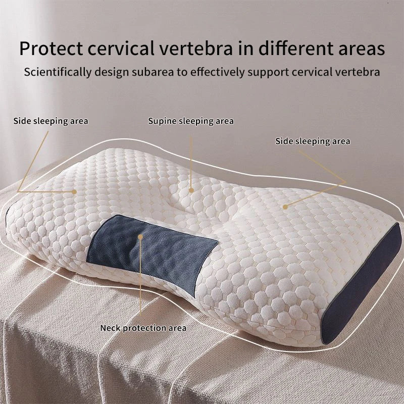 Almohada cervical para el cuello que ayuda a dormir y protege el cuello, almohada de masaje SPA ortopédica para el hogar de fibra de soja para dormir, novedad.