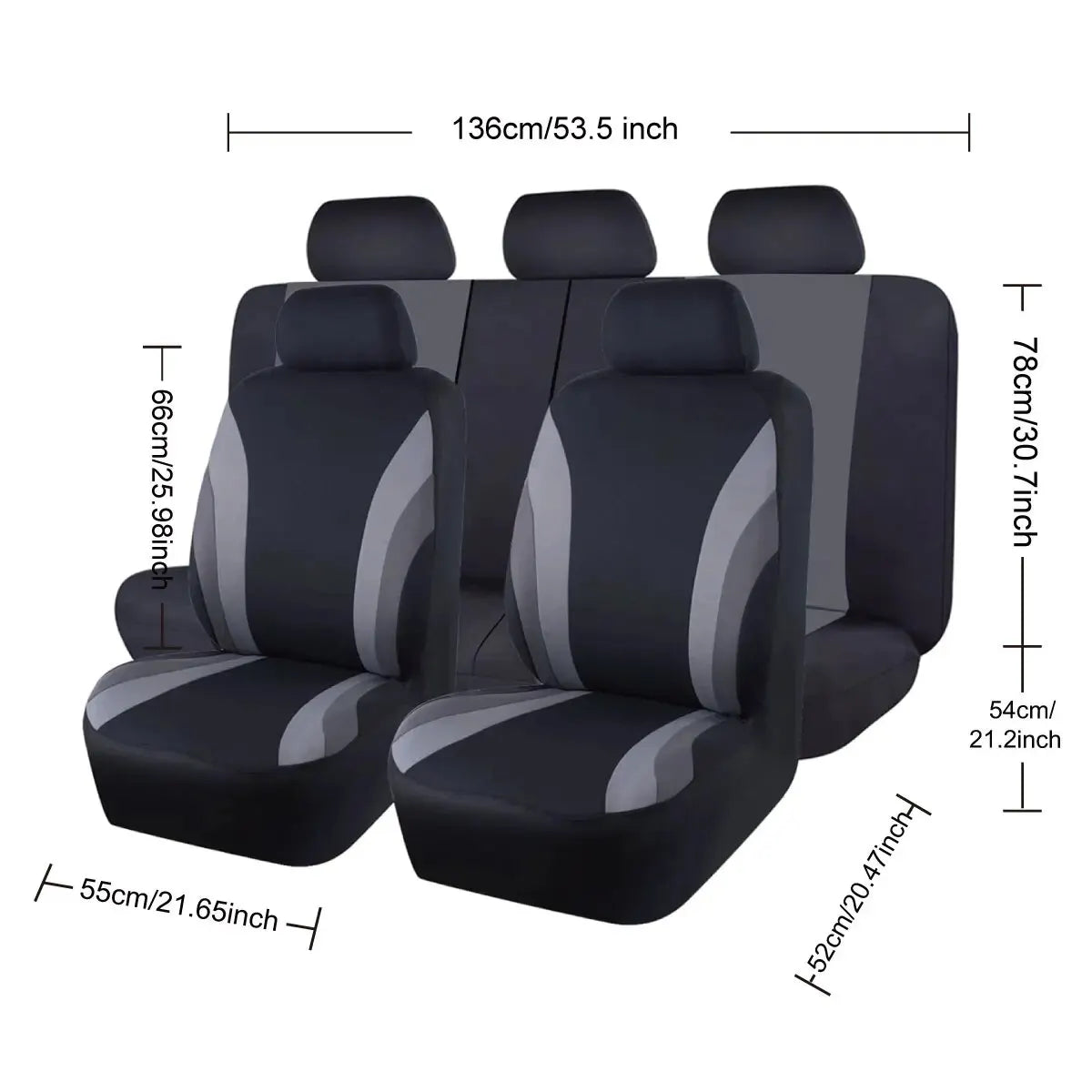 Housses de siège auto en polyester style sport, ensemble complet, protection universelle pour la plupart des voitures et SUV