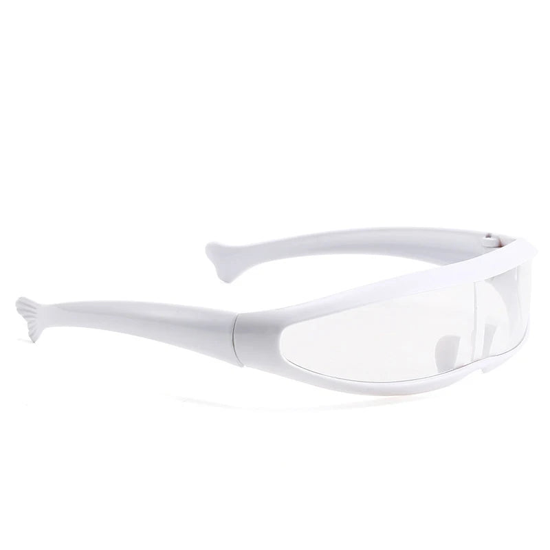 Futuristic Narrow Cyclops Visor Sunglasses Laser Eyeglasses UV400 Personality Mirrored Lens Costume Eyewear Glasses Men Glasses