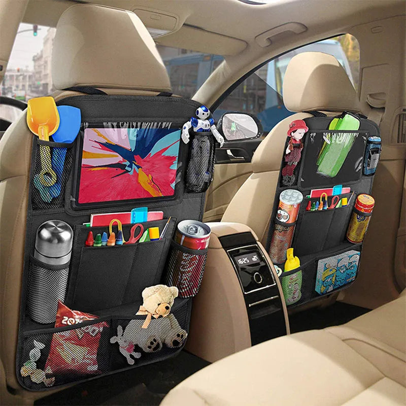1 ud. Bolsa de almacenamiento para el respaldo del asiento del automóvil Protector de asiento de automóvil Cubierta organizadora universal para el asiento trasero del automóvil con bolsillos de almacenamiento