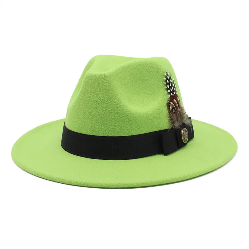Sombrero Fedora Clásico de Plumas