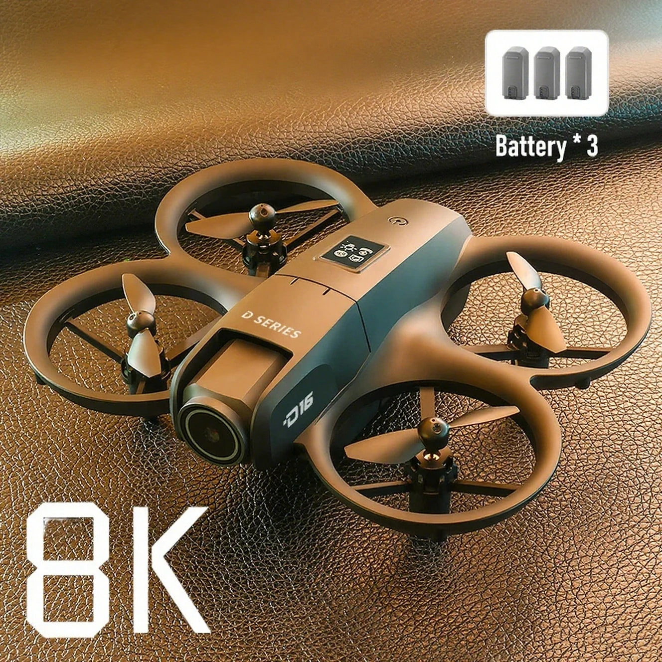 New D16 Drone HD Dual Camera 8K Profesional Aerial 3 Battery Brushless Motor Optical Flow GPS Positioning Avoidance Drone