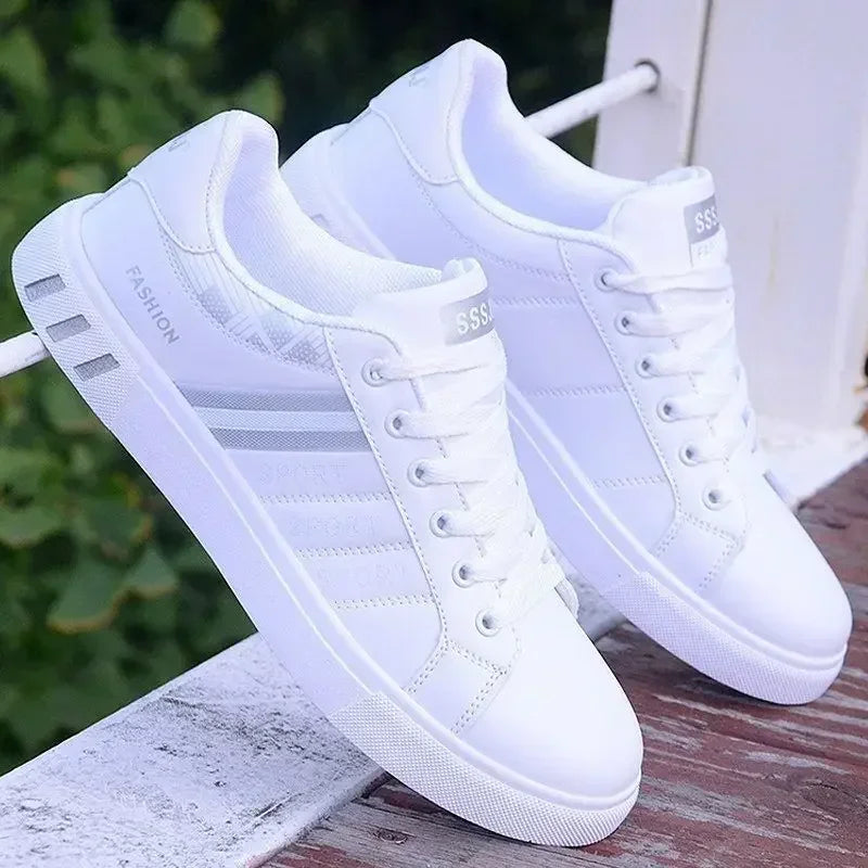 Zapatillas deportivas casuales para hombre, zapatos planos para hombre, Zapatillas Hombre de cuero PU ligeras y transpirables, zapatos deportivos blancos para hombre Tenis
