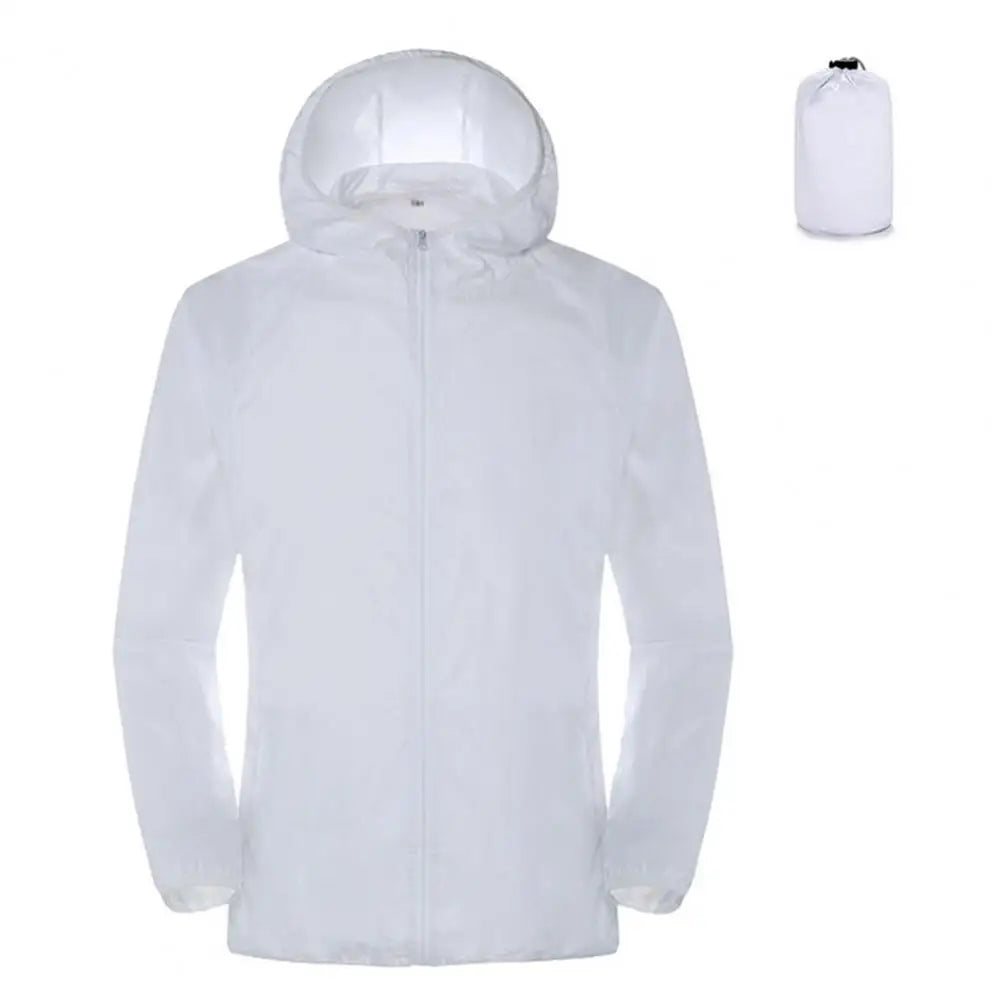 Chaqueta cortavientos ultraligera, portátil, plegable, con capucha, unisex, antirrayos UV, impermeable, para camping, de Sun Skin Coats