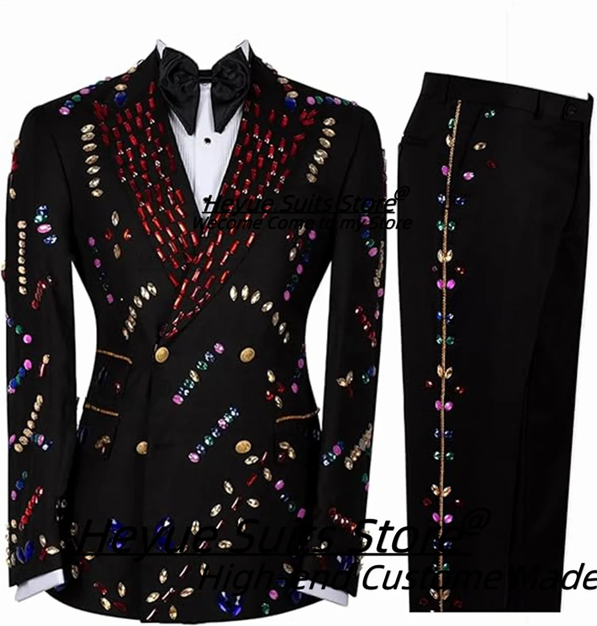 Elegant Customized Luxuly Prom Men Suits High-end Groom Wedding Tuxedos 2 Pieces Sets Party Male Blazers Business Costume Homme