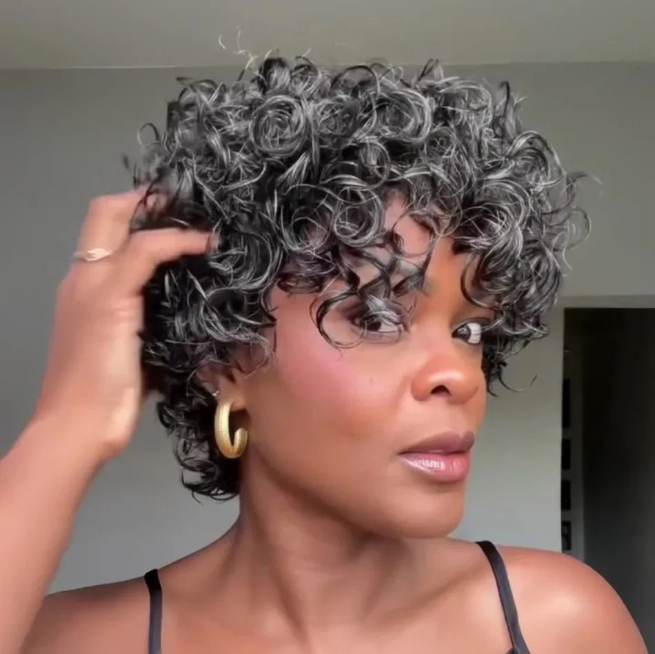 Salt & Pepper Curly Bob
