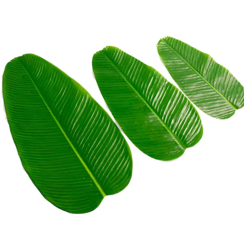 Manteles individuales de hojas de plátano artificiales, decoración de mesa, resistentes al calor, posavasos para bebidas, tapetes sintéticos para mesa de comedor