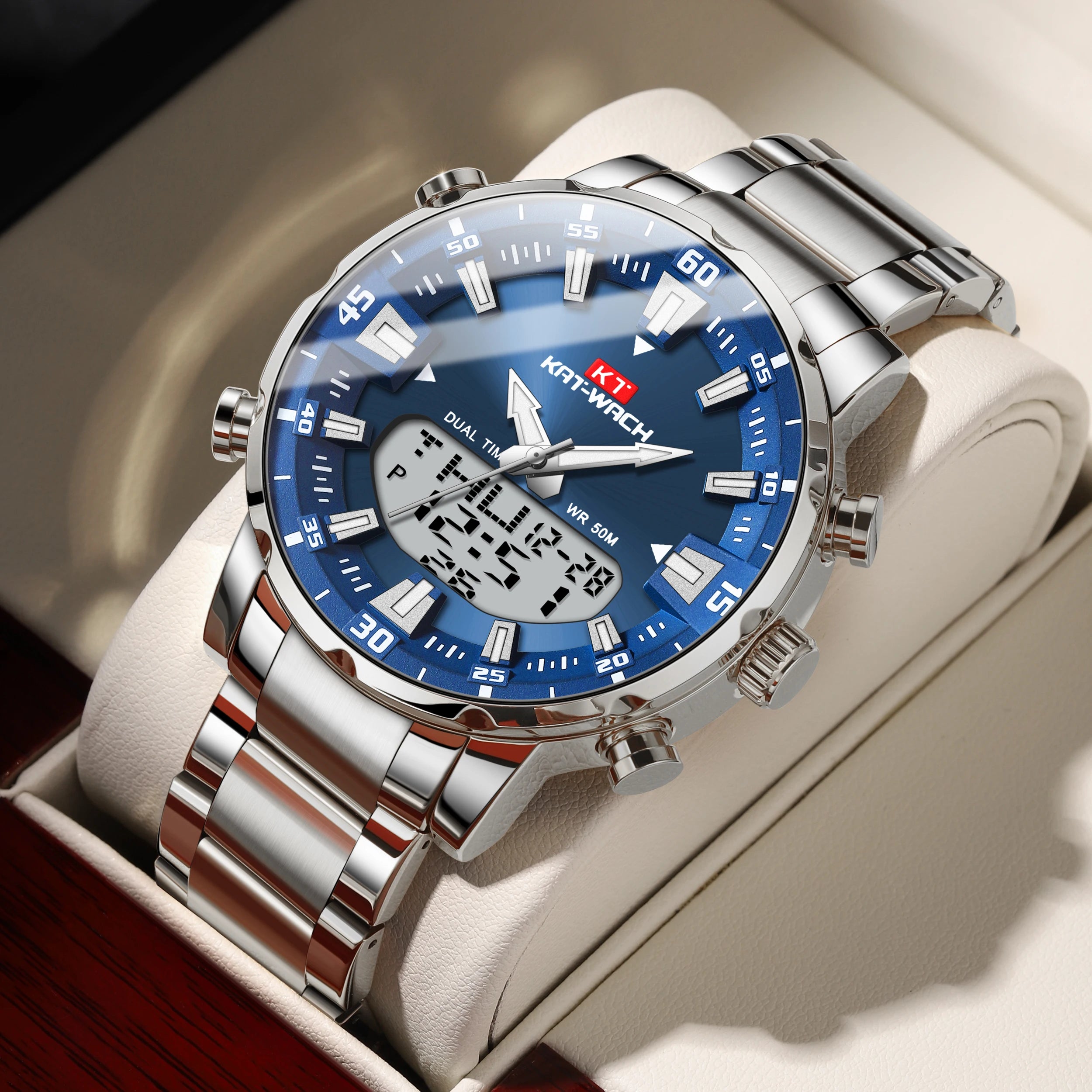 Montre-bracelet à quartz KAT-WACH pour homme, modèle 2024, haute qualité, luxe, originale, étanche, numérique