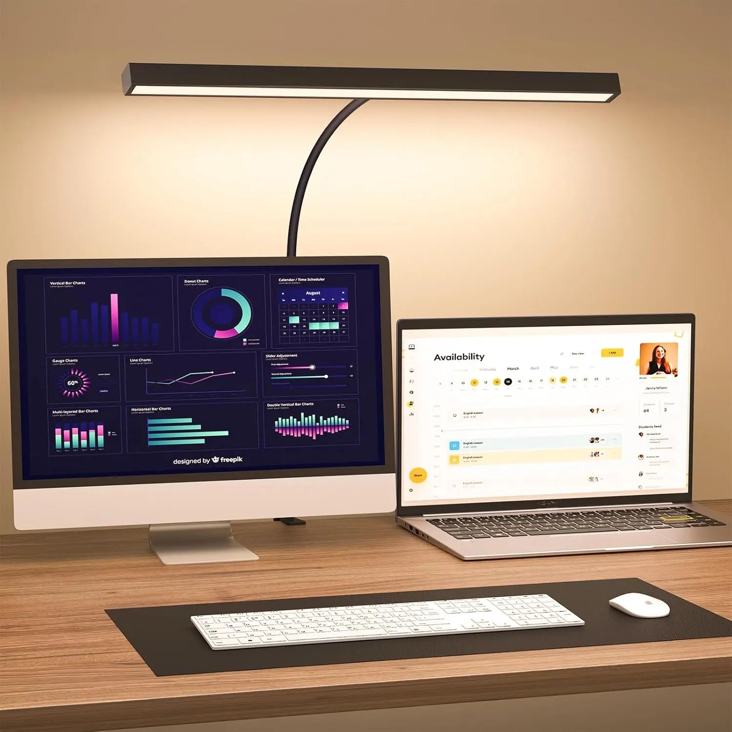Lámpara de escritorio LED para oficina y hogar, luz de escritorio con cuidado ocular, atenuación continua, cuello de ganso flexible ajustable, lámpara de escritorio USB con abrazadera