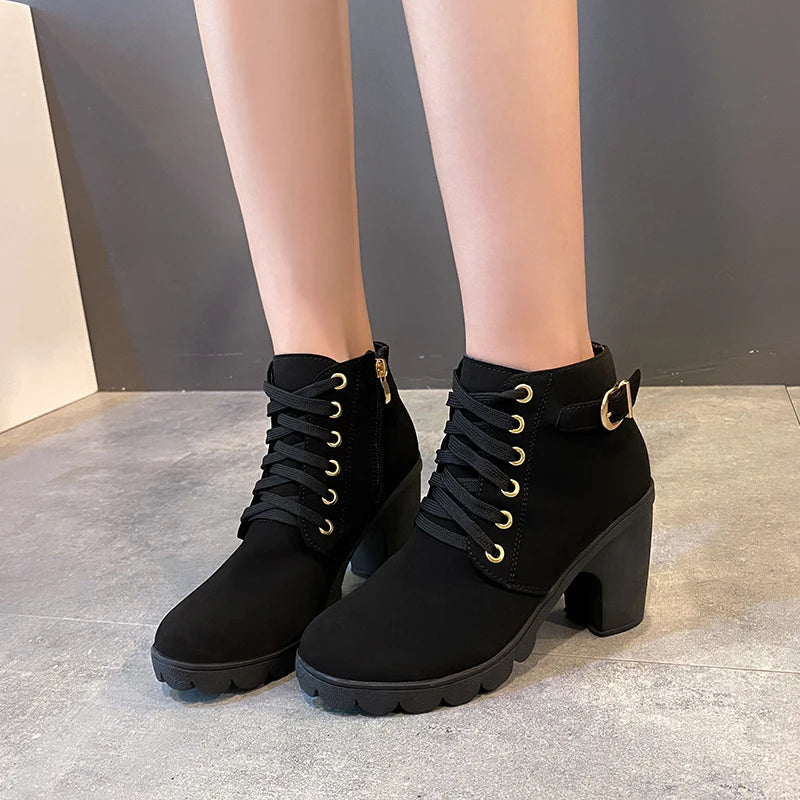 Winter Lace-Up Ankle Boots