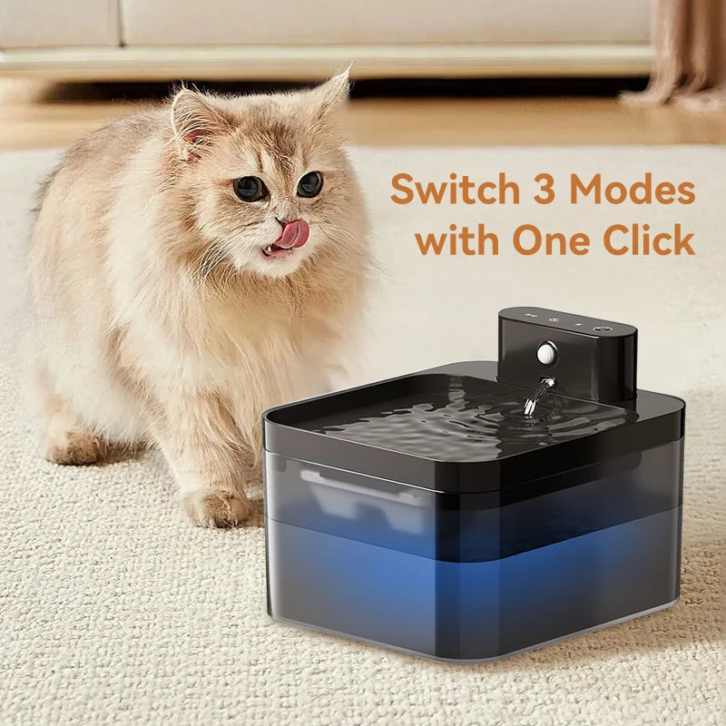 ROJECO Fuente de Agua Automática Inalámbrica para Gatos 2600mAh Dispensador de Agua para Mascotas para Perros Gatos Sensor Infrarrojo Bebedero Inteligente para Mascotas