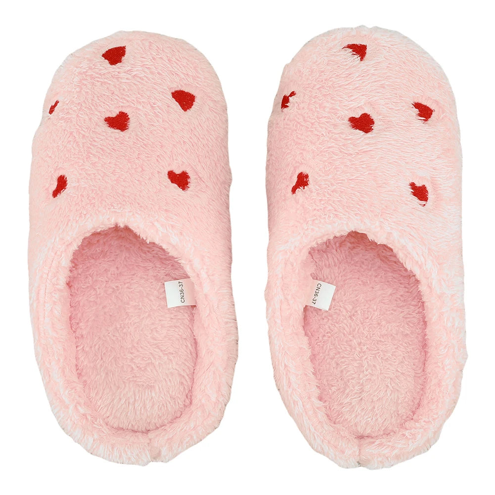 Plush Heart Slippers
