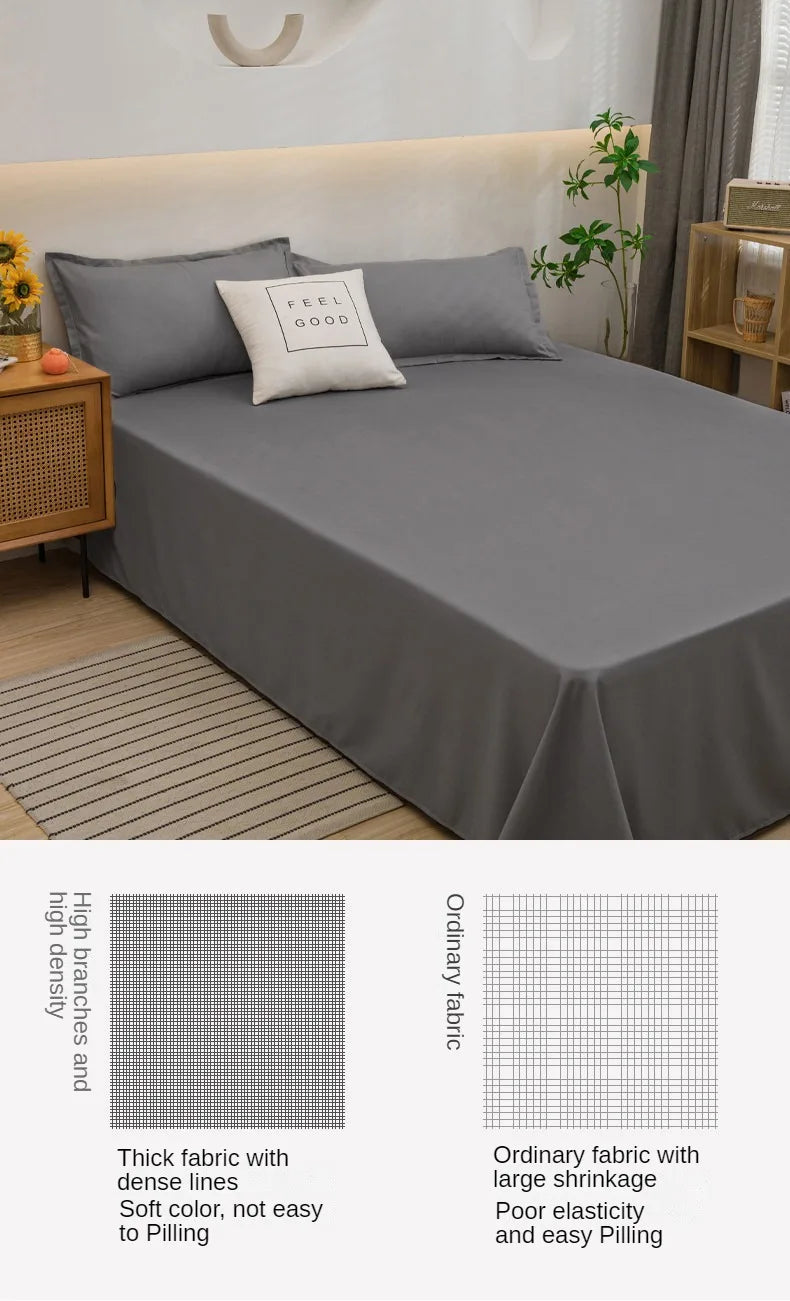 1 stk. laken til dobbeltseng, ensfarget, overlaken, enkelt-/queen-size-/kingsize-laken, myke sengetøylaken til hjemmet