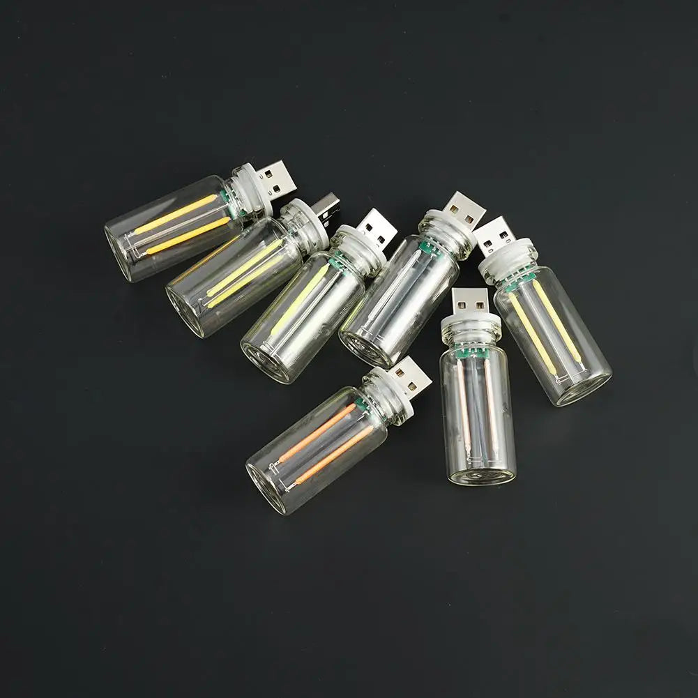 Decora herramientas USB táctil Control noche LED Luz Ambiente Lámpara incandescente Filamento LED Bombilla Decoración de dormitorio DIY