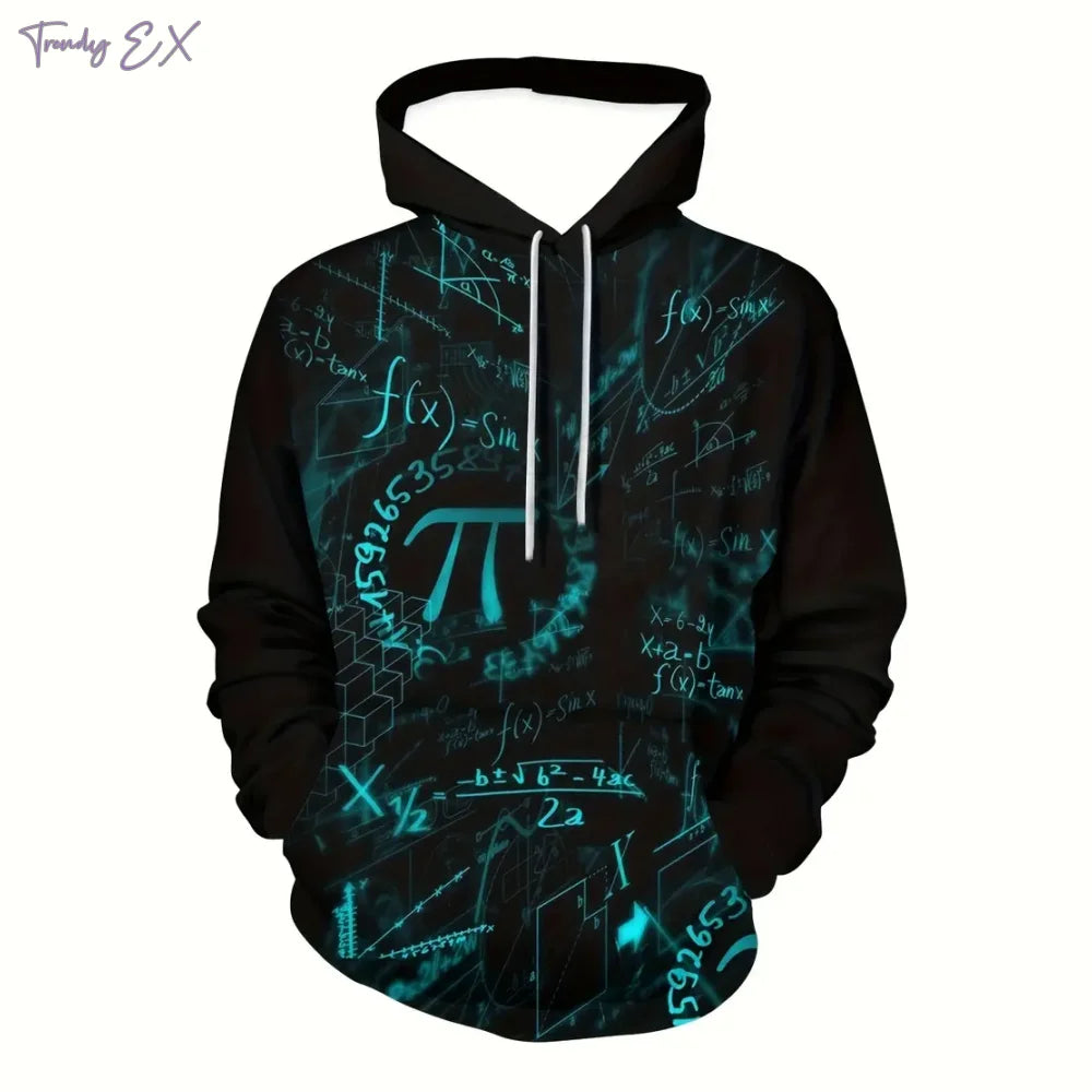 Sudaderas para hombre con estampado de grafiti de moda, sudadera con capucha informal de gran tamaño, bolsillo canguro cómodo, sudadera con capucha deportiva de manga larga