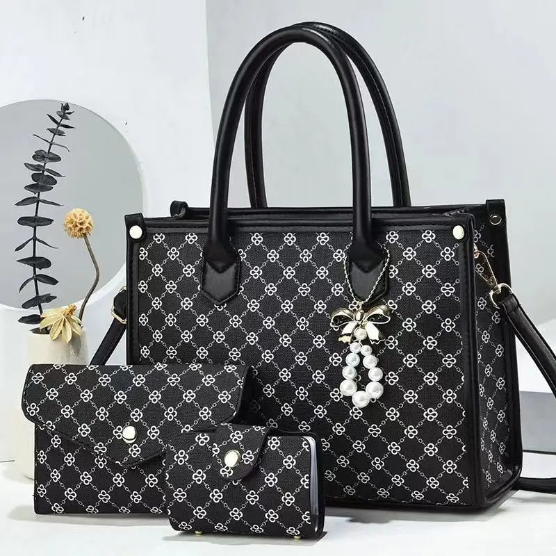 3-Piece Luxury Beaded Handbag Set