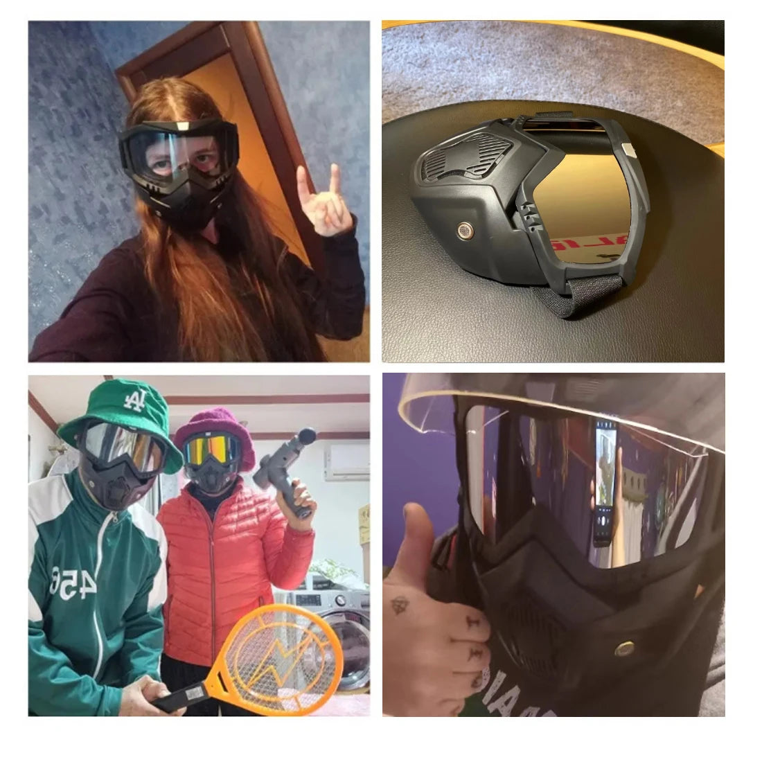 Gafas de sol UV400 para motocross, a prueba de viento, para ciclismo, esquí, con máscara bucal, máscara para casco de moto, máscara de esquí de invierno