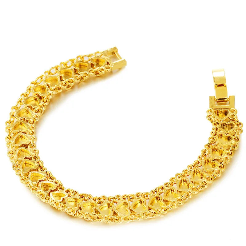 Pulsera de Cadena de Plata 925 Bañada en Oro 24k para Mujer 18cm - 19cm Joyería Fina