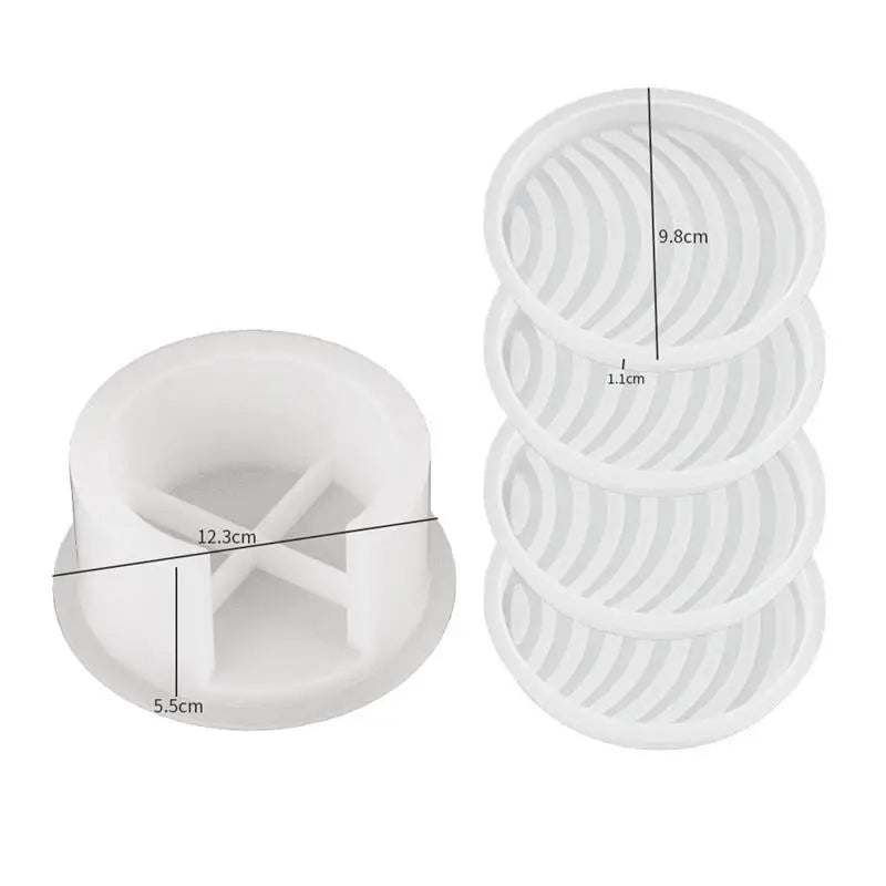 Moules en silicone pour dessous de verre, rayures carrées, pour tasse à thé, plateau, moule en silicone, résine époxy, artisanat fait main, moulage, décoration d'intérieur