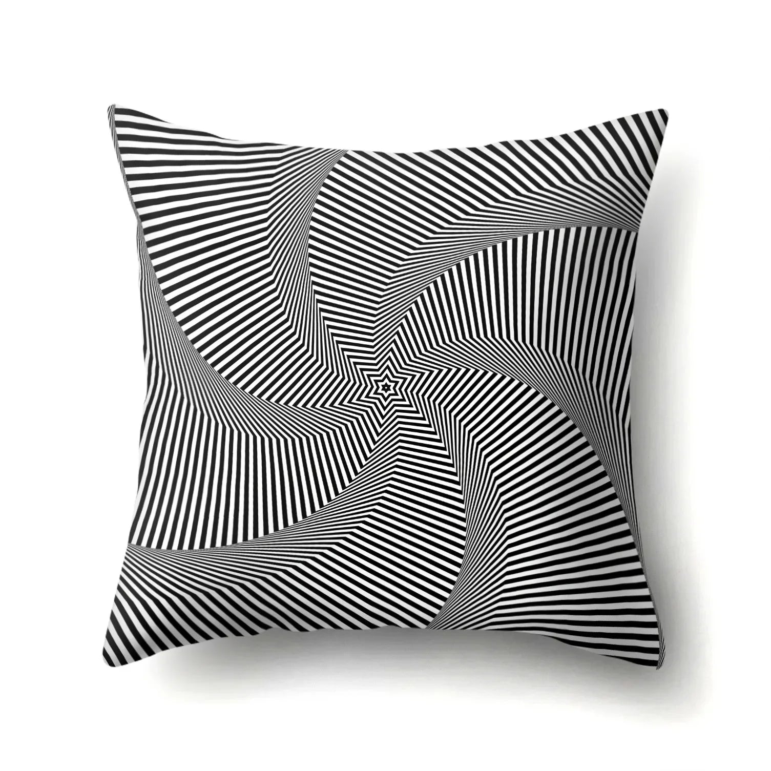 Funda de Almohada Abstracta Retorcida en Blanco y Negro Funda de Almohada Geométrica de Moda para Sofá de Sala de Estar o Dormitorio