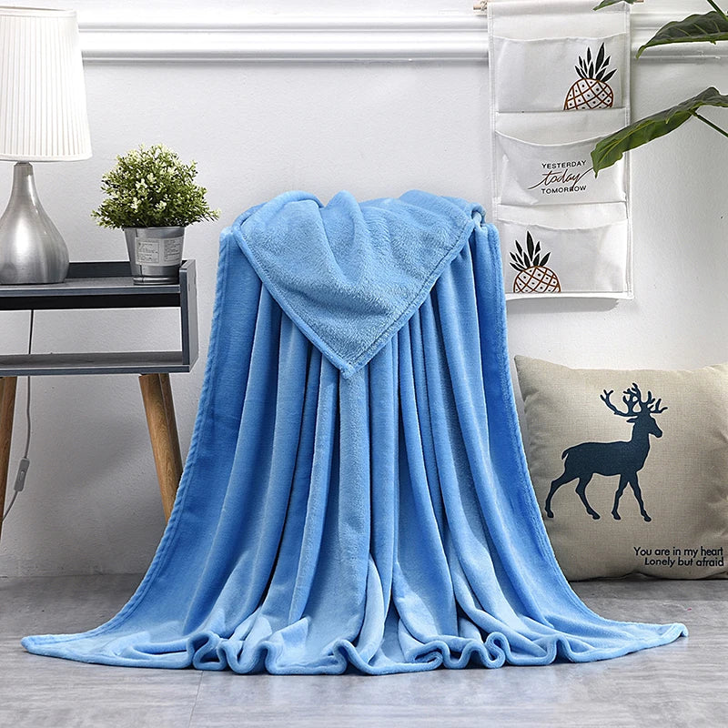 Couvertures douces et chaudes pour lits, jeté de lit en vison d'hiver, housse de canapé solide, couvre-lit, couvertures à carreaux d'hiver, drap d'hiver, couvre-lit