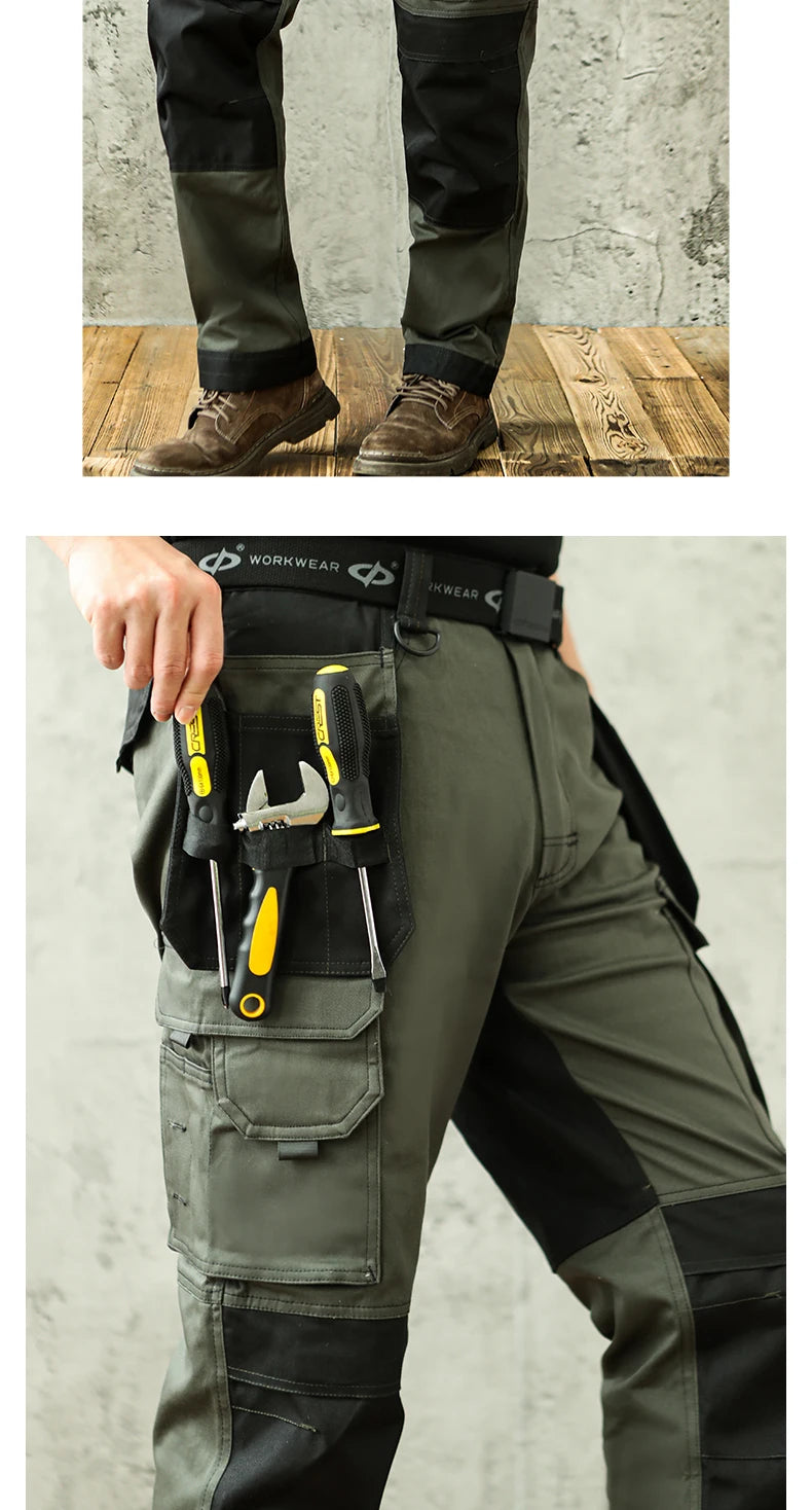 Pantalones de trabajo multifuncionales para hombre Pantalones de trabajo con cintas reflectantes