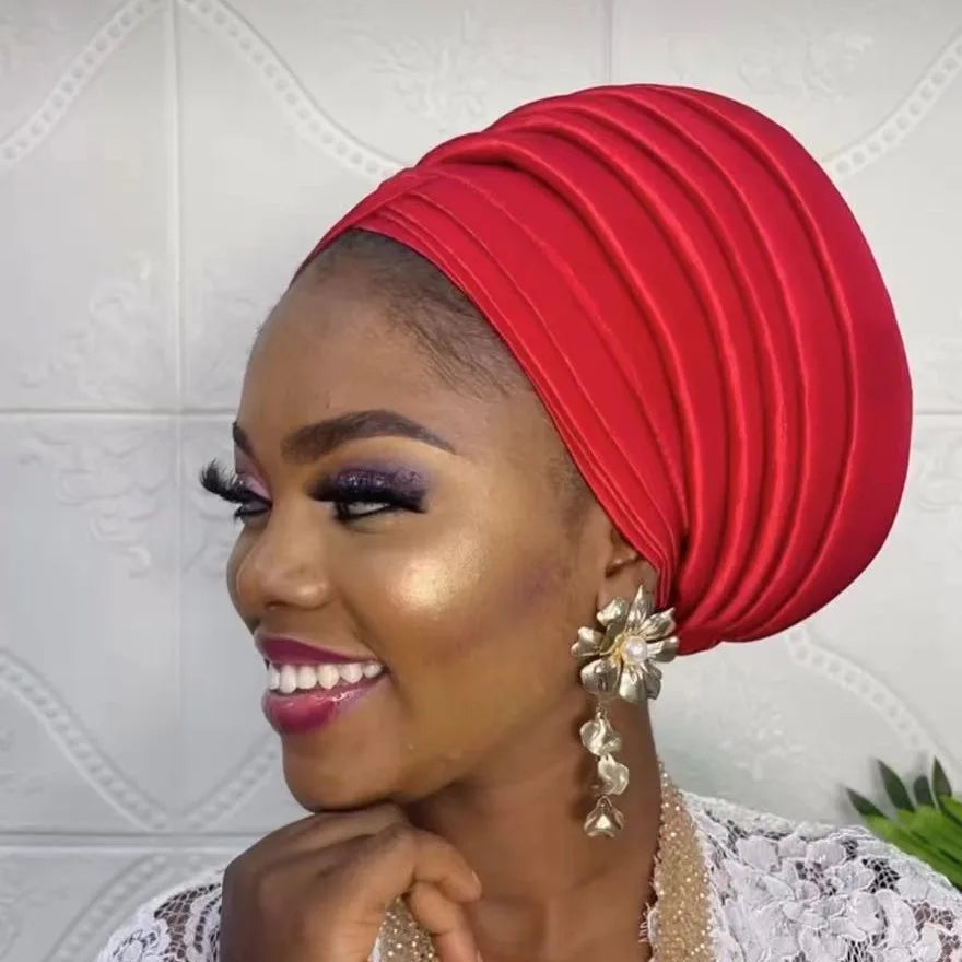 Pleated Auto Gele Headtie – Effortless African Elegance for Every Occasion