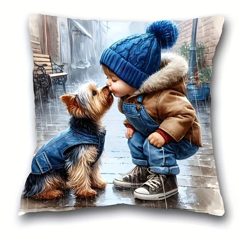 Funda de almohada para niños y perros - Regalo de felpa suave, sin relleno de almohada, diseño adorable para la decoración de la habitación de los niños, perfecto para los amantes de las mascotas